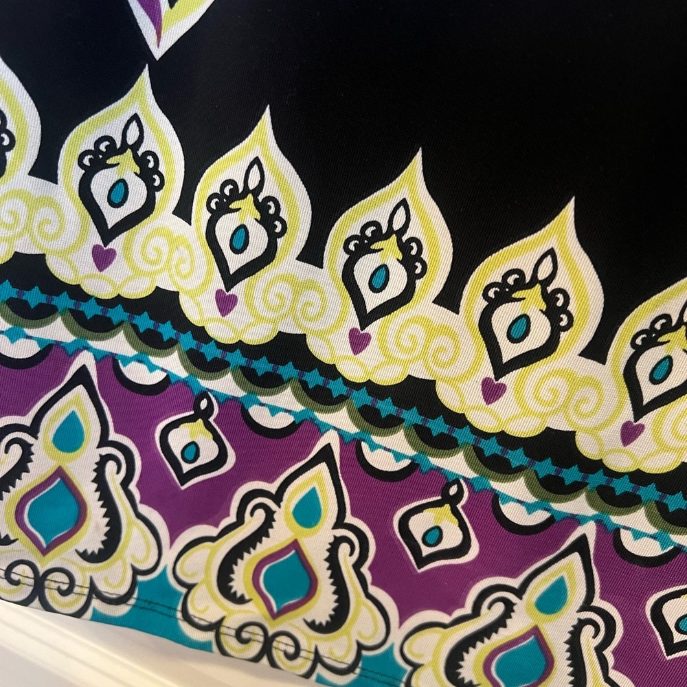 ECI Black Tunic with Purple and Teal Accents - Picture 4 of 4